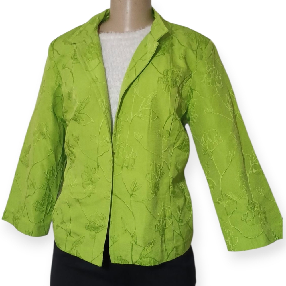 Erin London Lime Green Floral Blazer